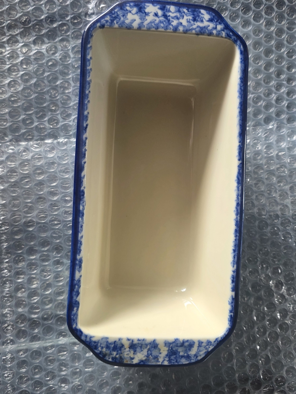 Hartstone Blue-Trim Ceramic Rectangular Serving Dish
